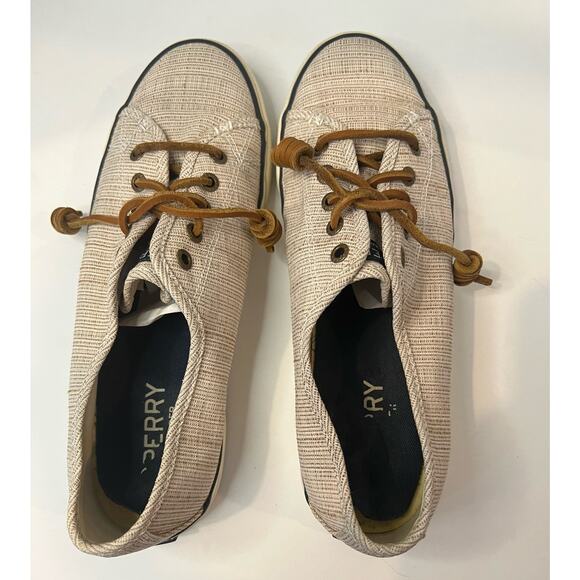 Sperry Pier View Women’s Cream Slip-On Canvas Sneaker Shoes Sz 8 - Picture 4 of 8